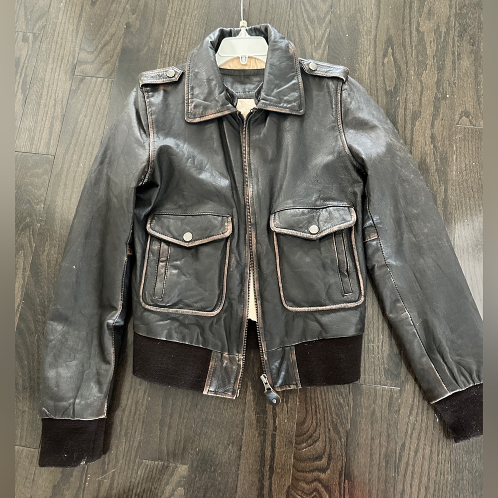 Bod & Christenson Leather Aviator bomber jacket sz 2